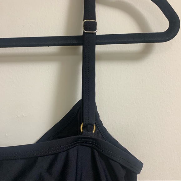 Merona One Piece Swimsuit XL 16-18 Black Adjustable Straps - Picture 5 of 7